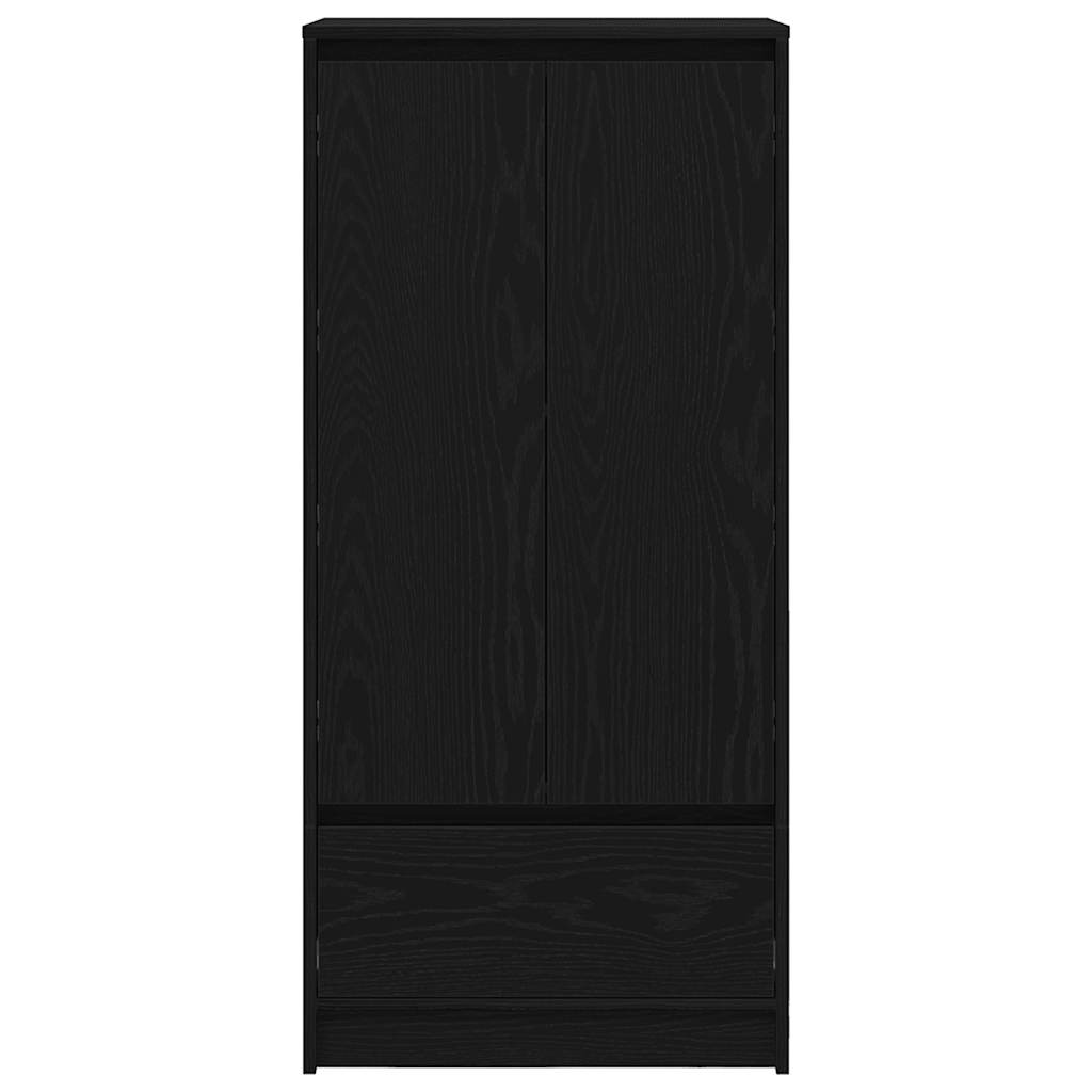 skab med skuffe 55,5x34x119,5 cm konstrueret træ sort-eg