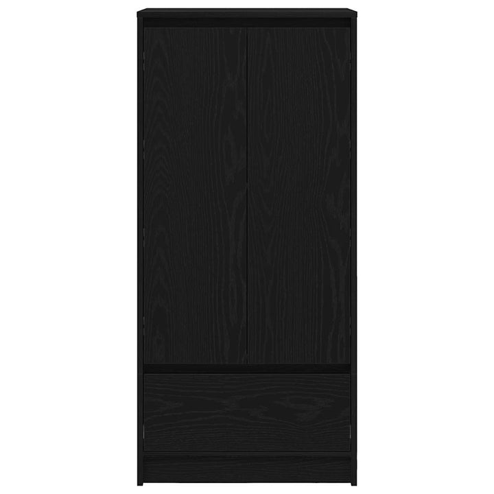 skab med skuffe 55,5x34x119,5 cm konstrueret træ sort-eg