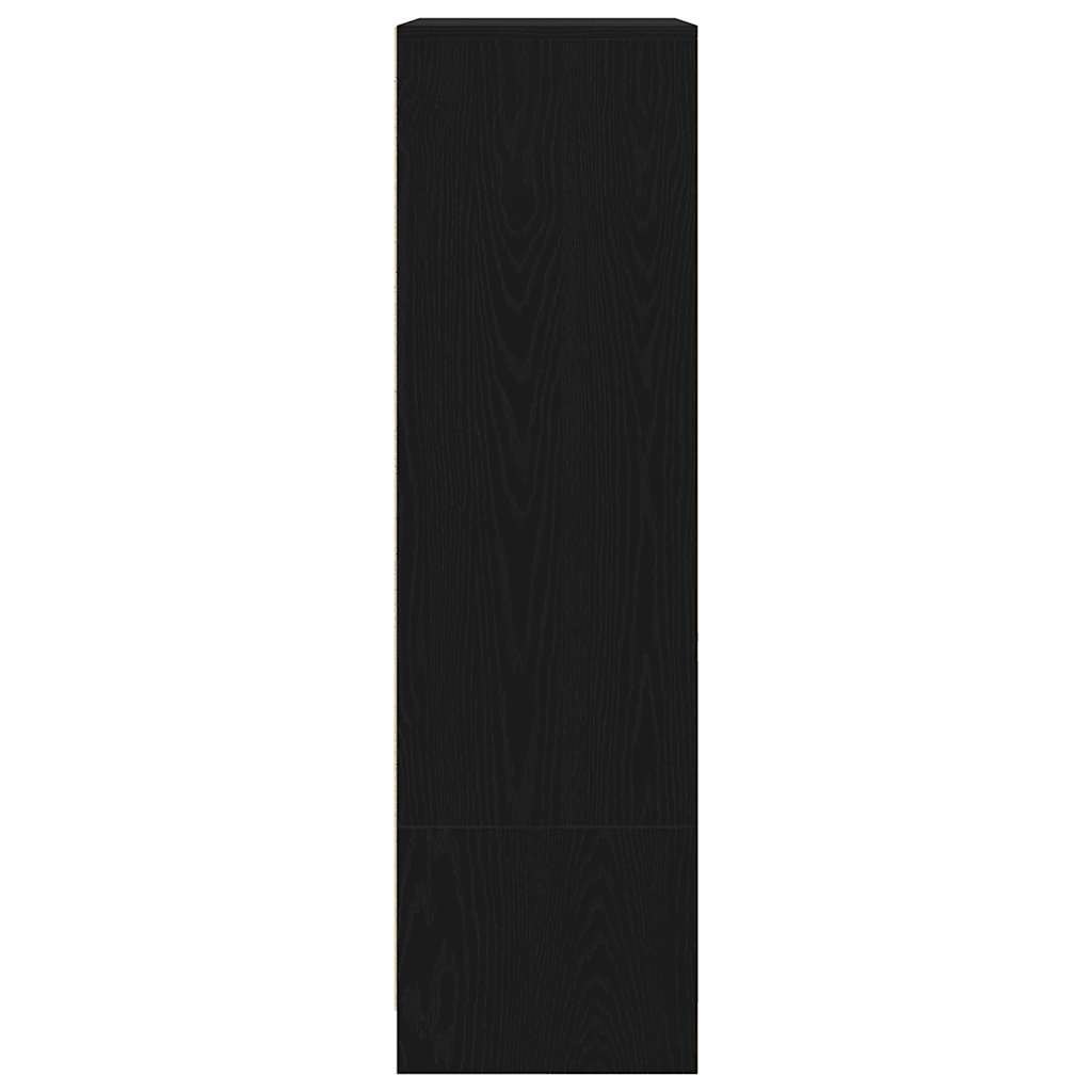 skab med skuffe 55,5x34x119,5 cm konstrueret træ sort-eg