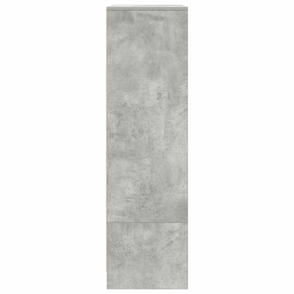 skab med skuffe 55,5x34x119,5 cm konstrueret træ betongrå