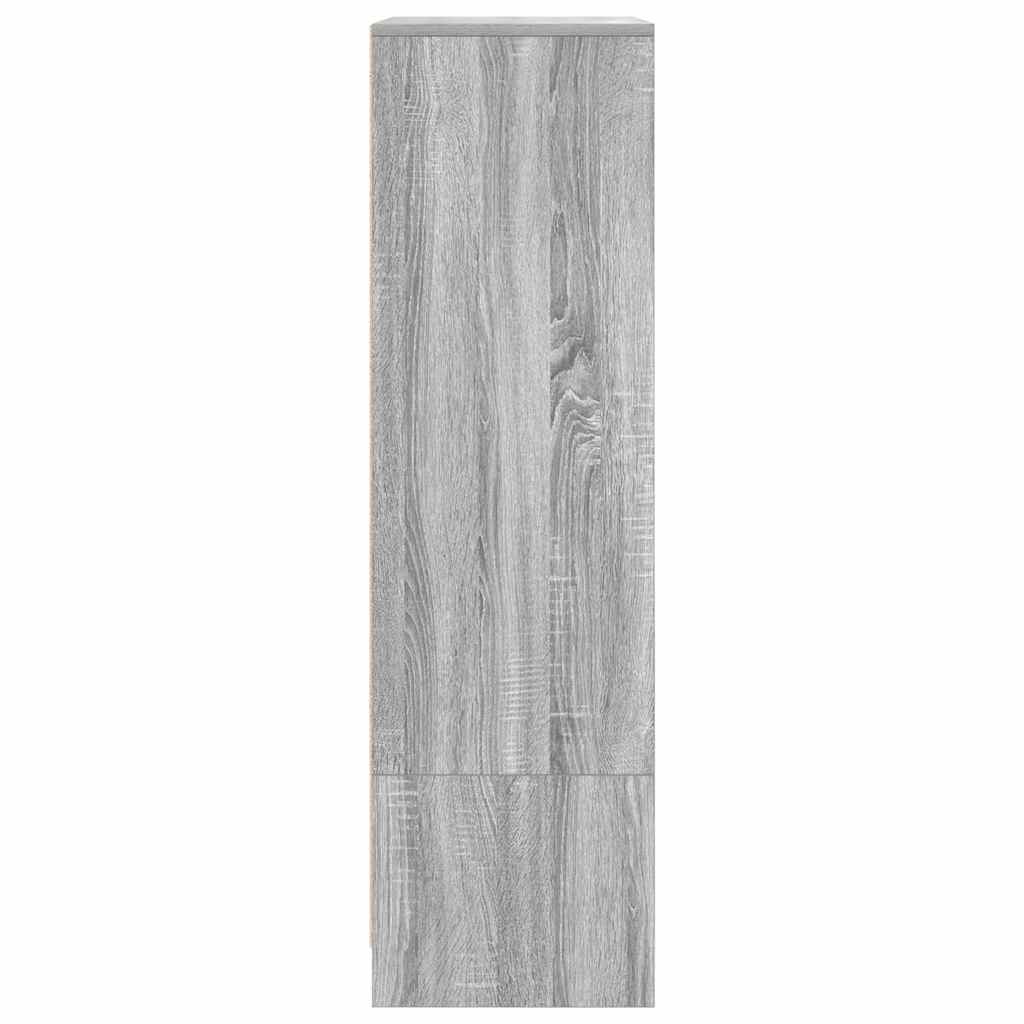skab med skuffe 55,5x34x119,5 cm konstrueret træ grå sonoma-eg