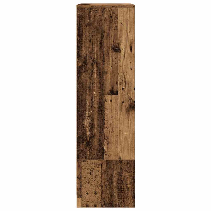 skab med skuffe 55,5x34x119,5 cm konstrueret træ antikt træ
