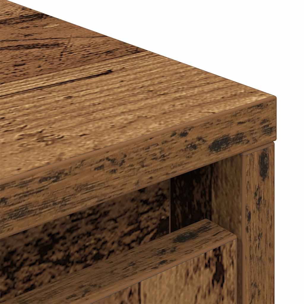 skab med skuffe 55,5x34x119,5 cm konstrueret træ antikt træ