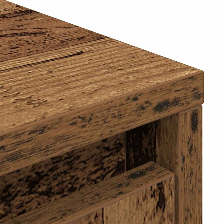 skab med skuffe 55,5x34x119,5 cm konstrueret træ antikt træ