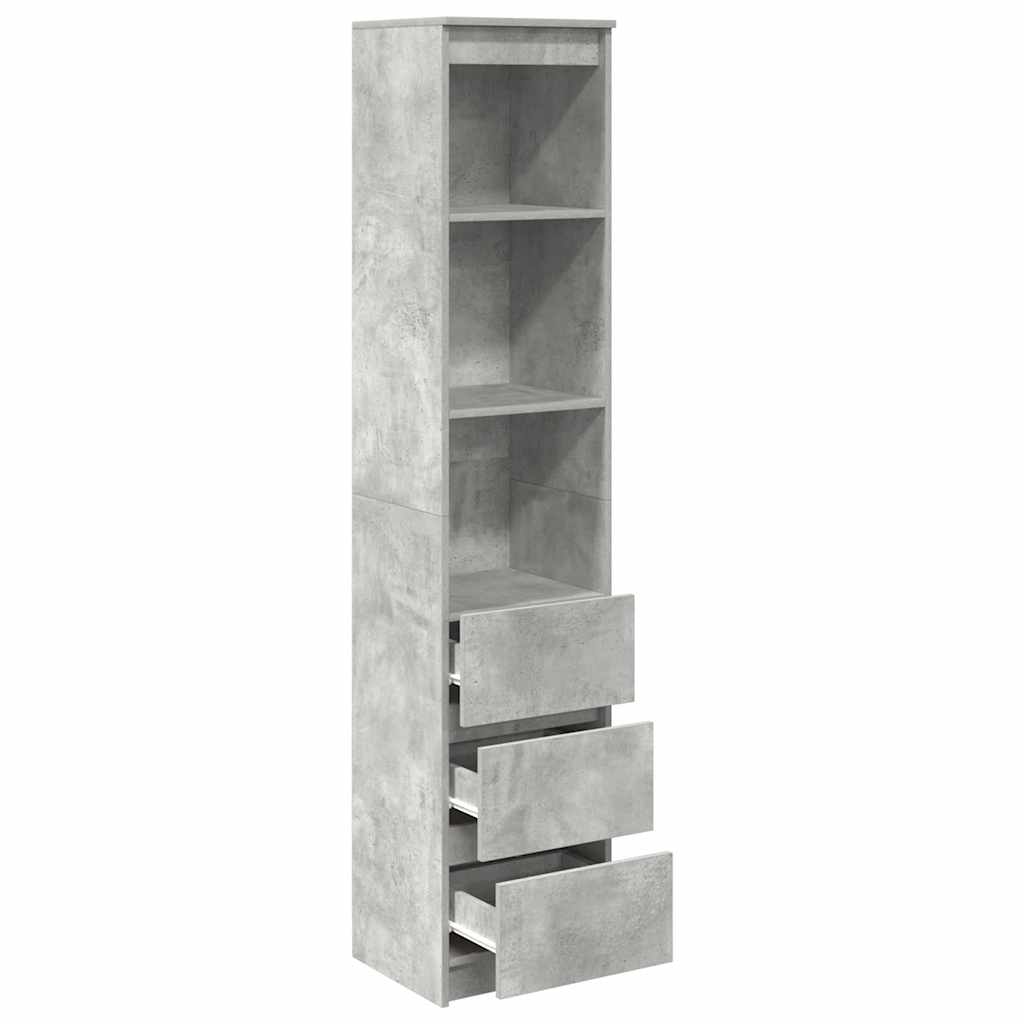 højskab 37,5x35x180 cm konstrueret træ betongrå