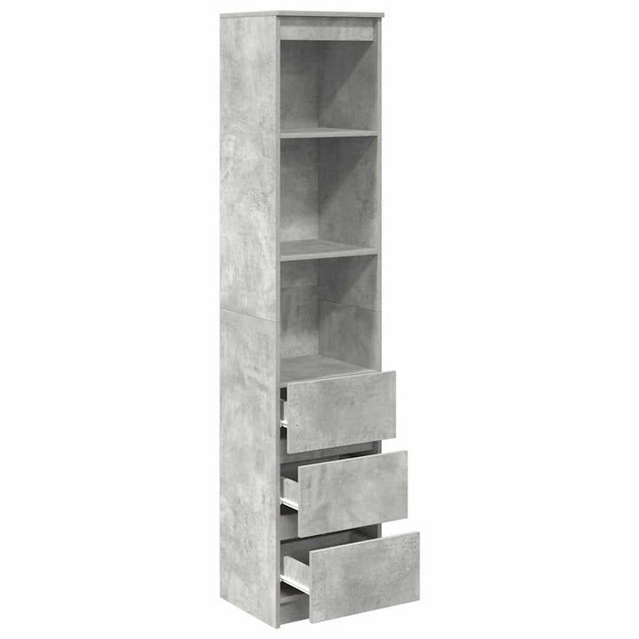 højskab 37,5x35x180 cm konstrueret træ betongrå