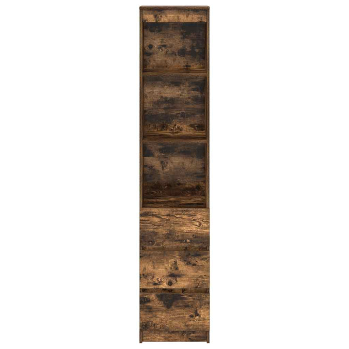 højskab 37,5x35x180 cm konstrueret træ røget egetræsfarve