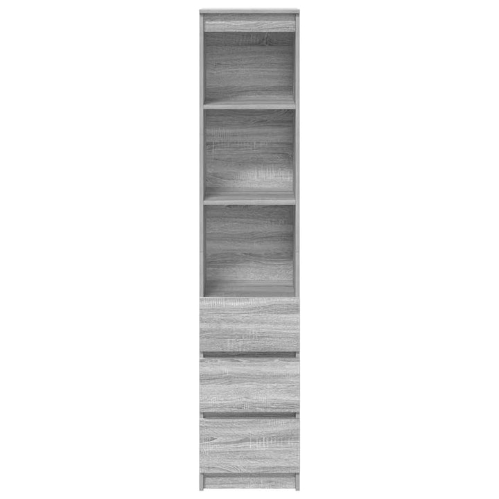 højskab 37,5x35x180 cm konstrueret træ grå sonoma-eg