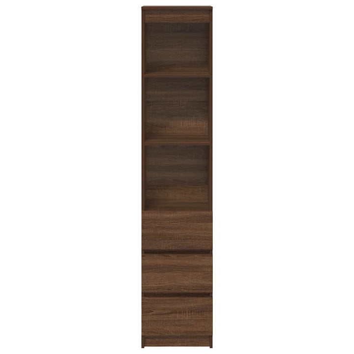 højskab 37,5x35x180 cm konstrueret træ brun egetræsfarve