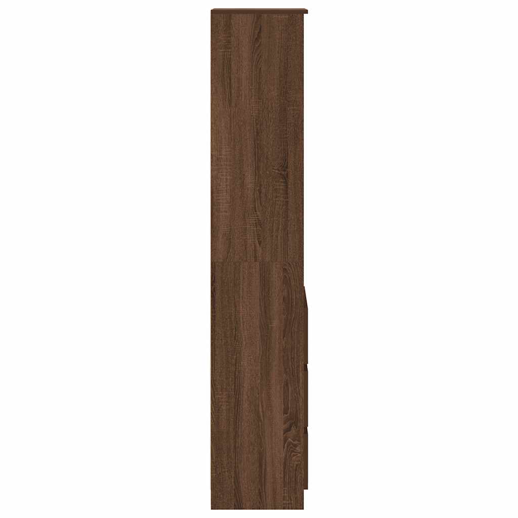 højskab 37,5x35x180 cm konstrueret træ brun egetræsfarve
