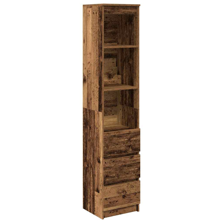 højskab 37,5x35x180 cm konstrueret træ antikt træ