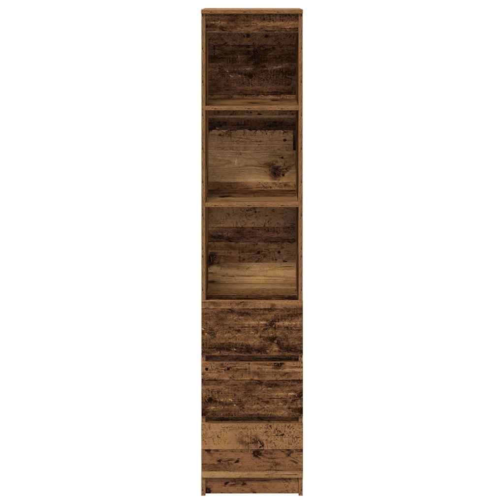 højskab 37,5x35x180 cm konstrueret træ antikt træ