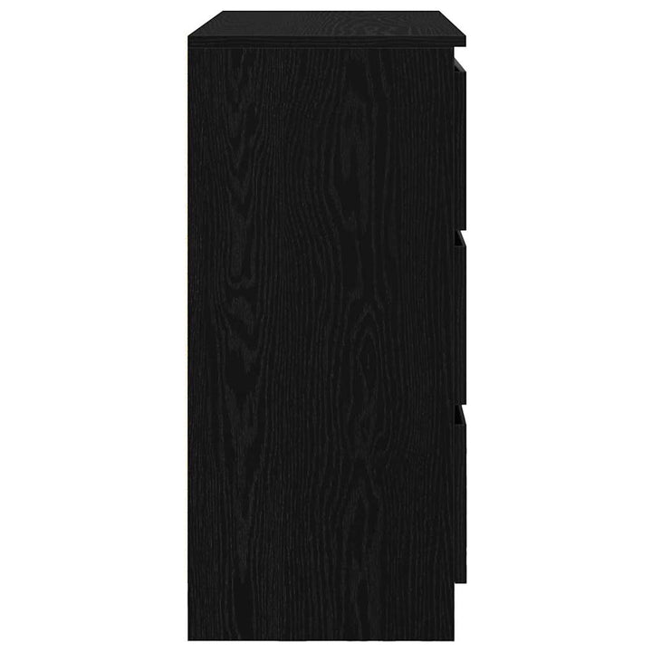 skænk 80x35x76 cm konstrueret træ sort egetræsfarve