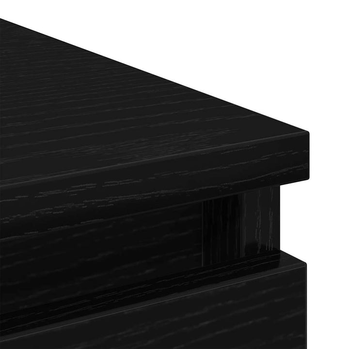 skænk 80x35x76 cm konstrueret træ sort egetræsfarve