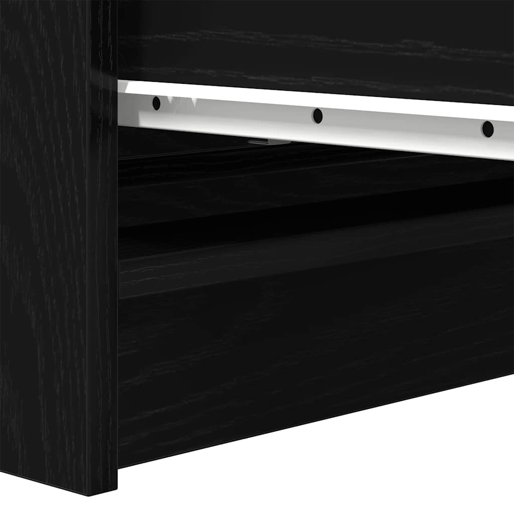 skænk 80x35x76 cm konstrueret træ sort egetræsfarve
