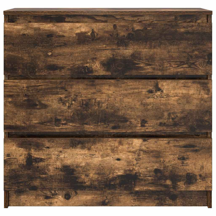 skænk 80x35x76 cm konstrueret træ røget egetræsfarve