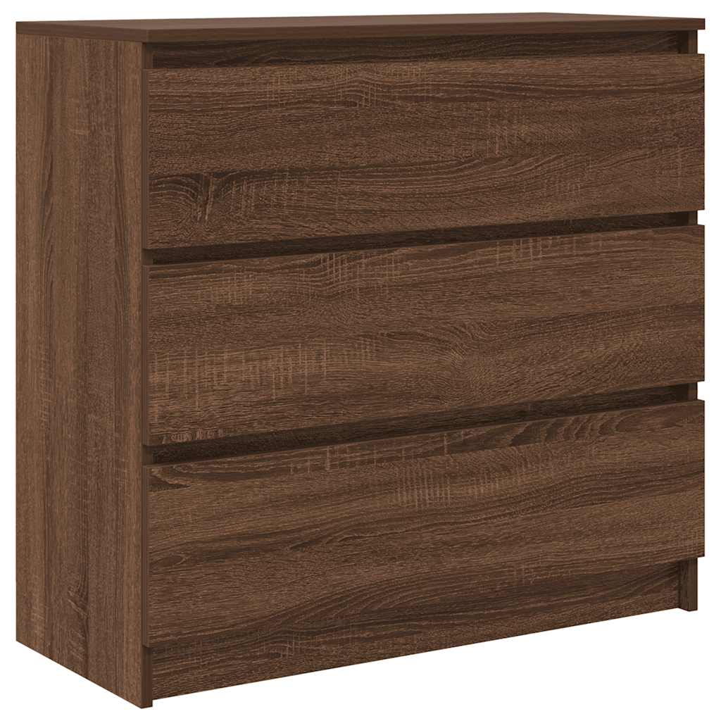 skænk 80x35x76 cm konstrueret træ brun egetræsfarve