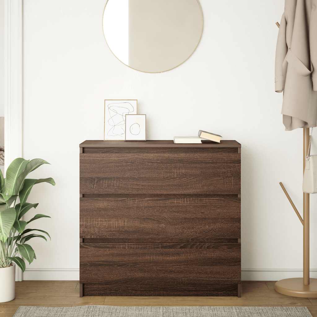 skænk 80x35x76 cm konstrueret træ brun egetræsfarve