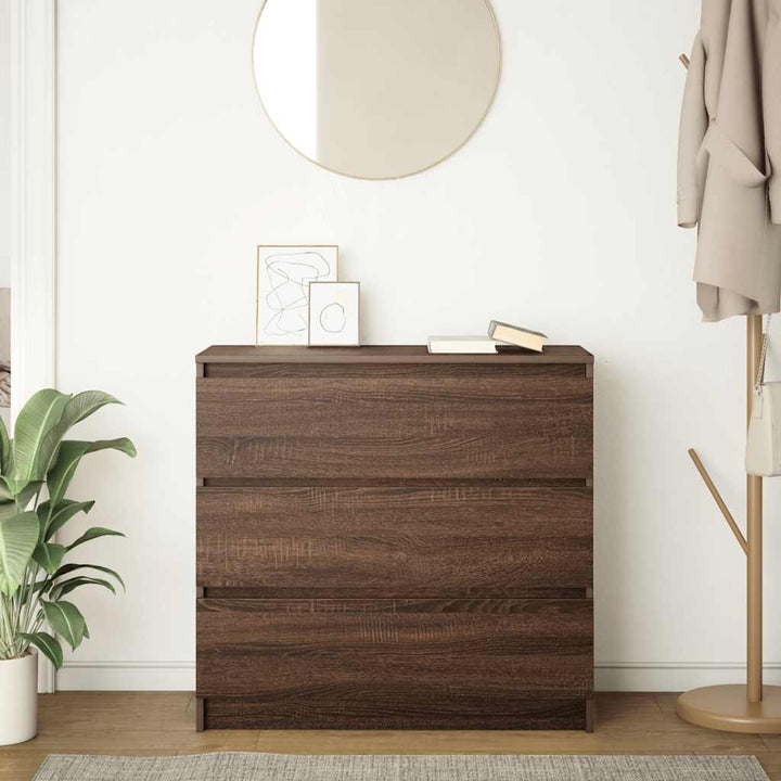 skænk 80x35x76 cm konstrueret træ brun egetræsfarve