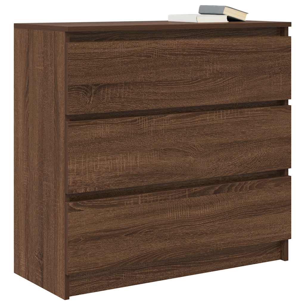 skænk 80x35x76 cm konstrueret træ brun egetræsfarve