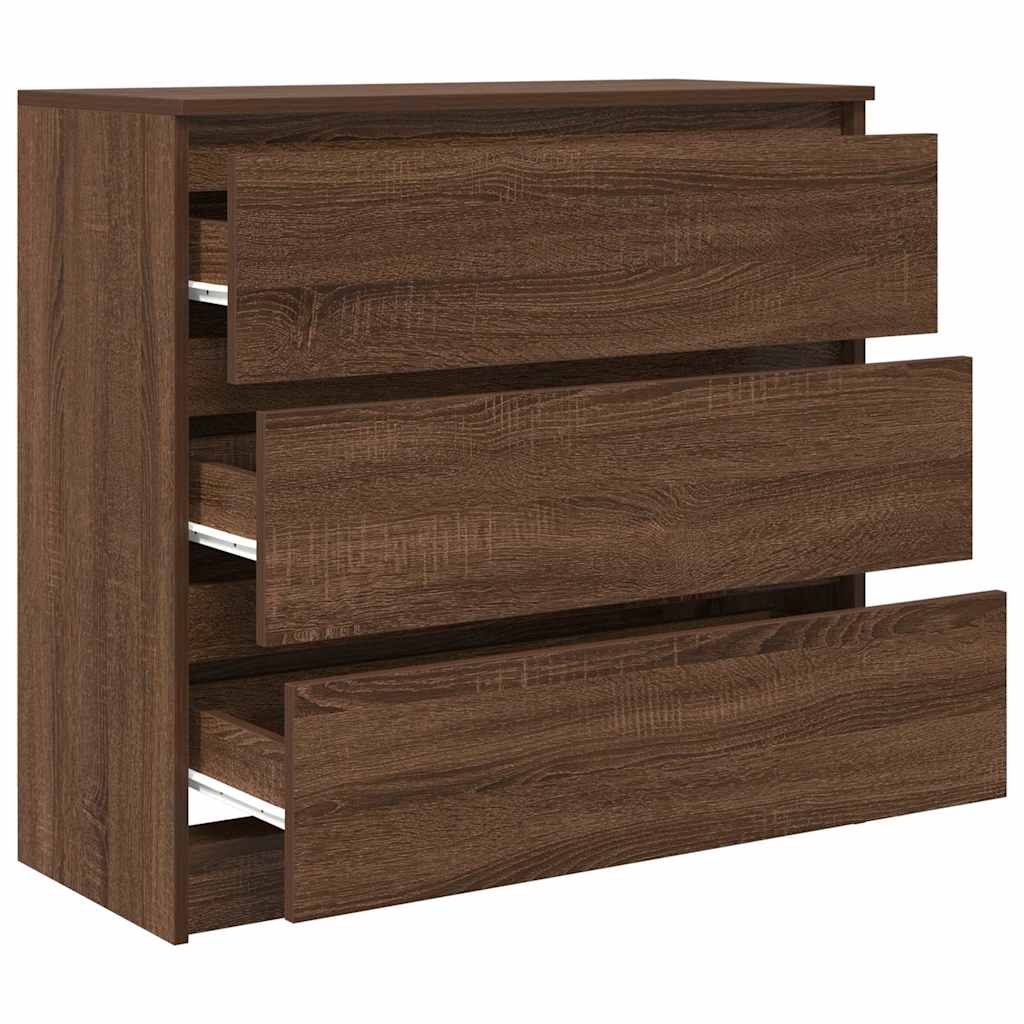 skænk 80x35x76 cm konstrueret træ brun egetræsfarve