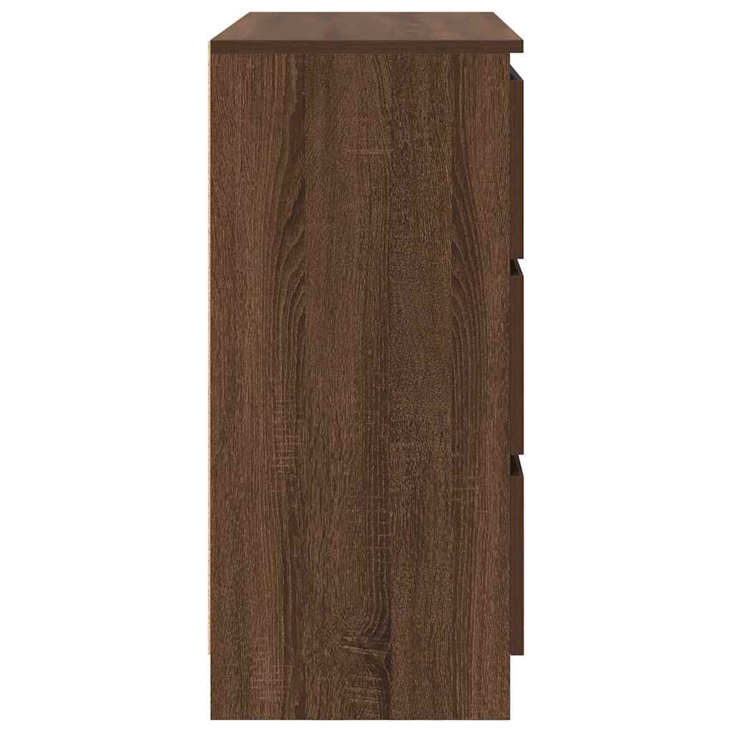 skænk 80x35x76 cm konstrueret træ brun egetræsfarve