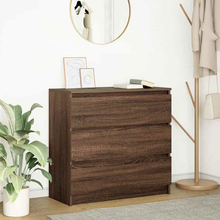 skænk 80x35x76 cm konstrueret træ brun egetræsfarve