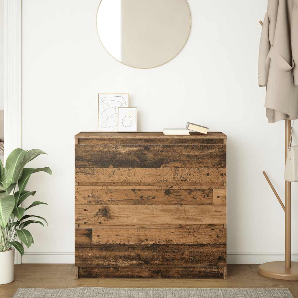 skænk 80x35x76 cm konstrueret træ antikt træ