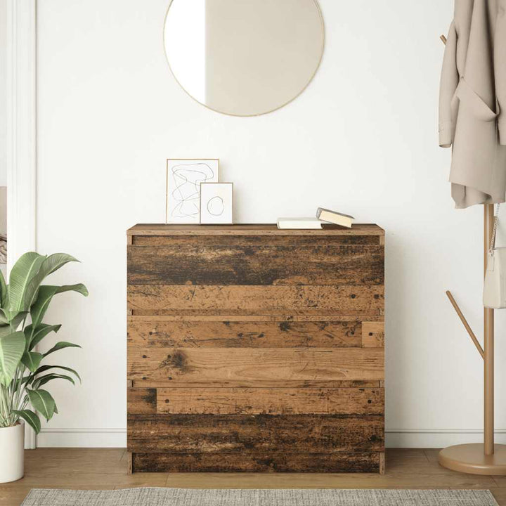 skænk 80x35x76 cm konstrueret træ antikt træ