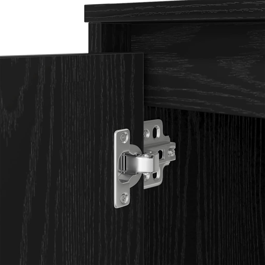 skrivebord 120x42x76 cm konstrueret træ sort-eg