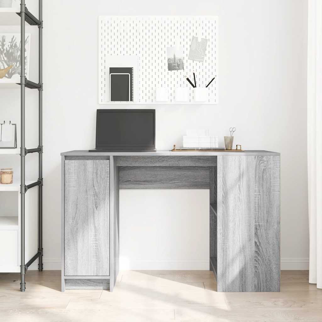 skrivebord 120x42x76 cm konstrueret træ grå sonoma-eg