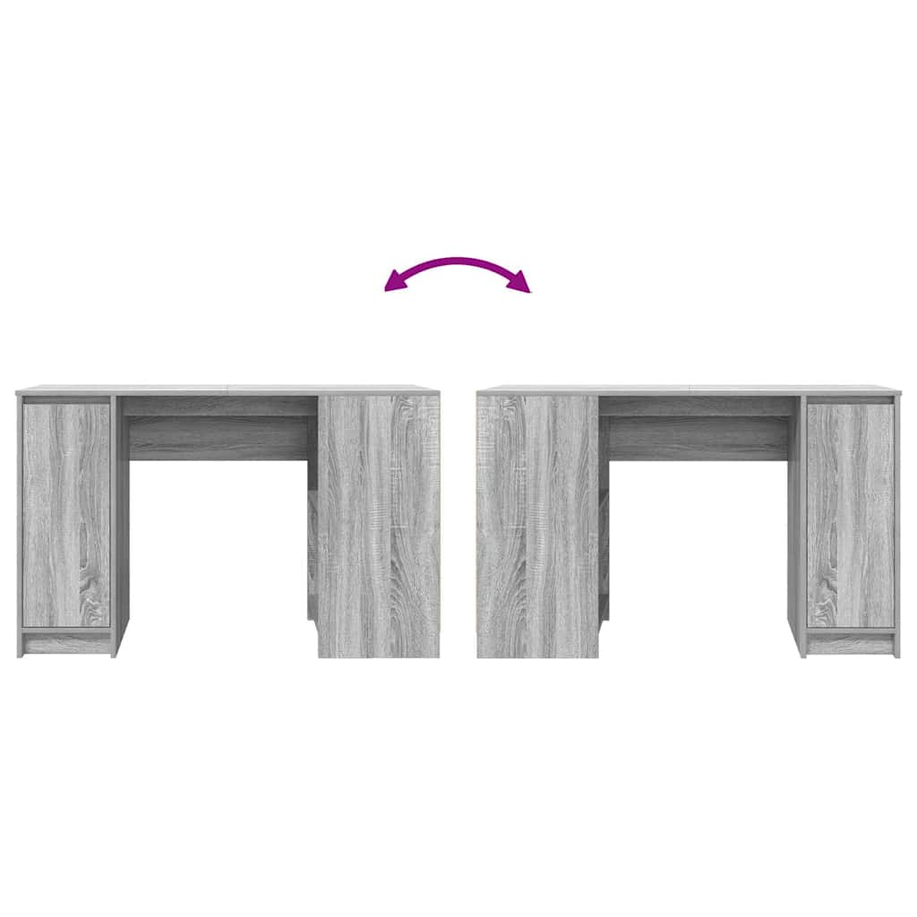 skrivebord 120x42x76 cm konstrueret træ grå sonoma-eg