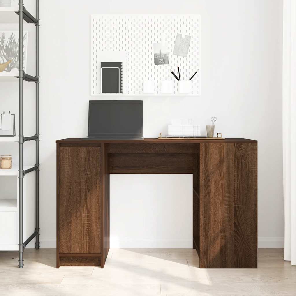 skrivebord 120x42x76 cm konstrueret træ brun egetræsfarve