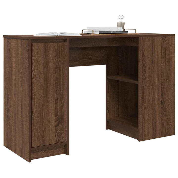 skrivebord 120x42x76 cm konstrueret træ brun egetræsfarve