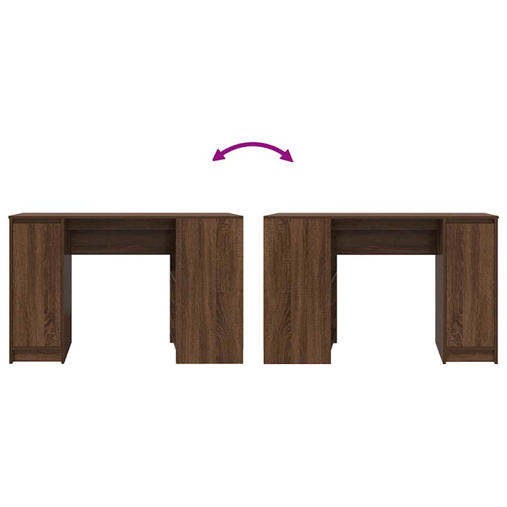 skrivebord 120x42x76 cm konstrueret træ brun egetræsfarve
