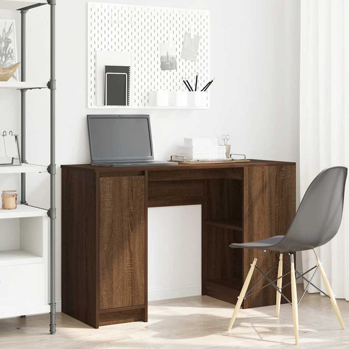 skrivebord 120x42x76 cm konstrueret træ brun egetræsfarve