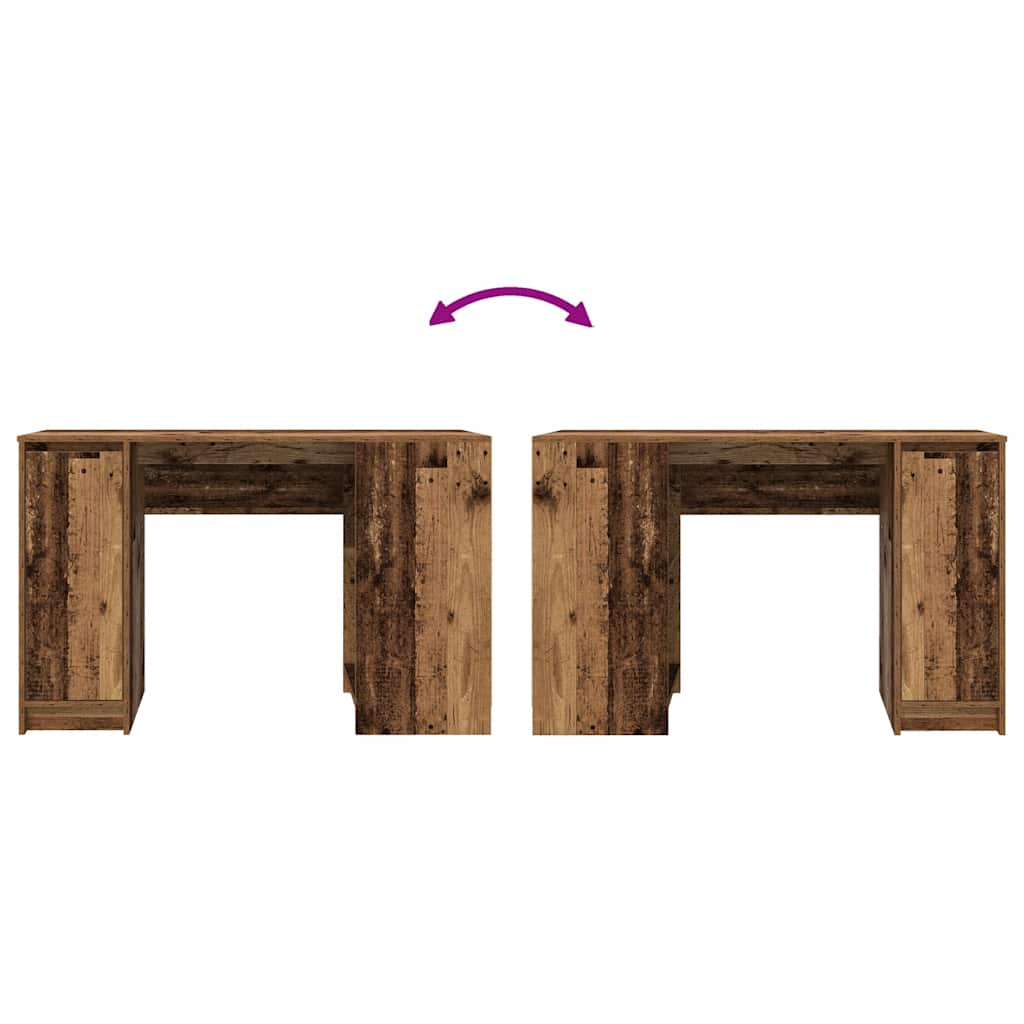 skrivebord 120x42x76 cm konstrueret træ antikt træ