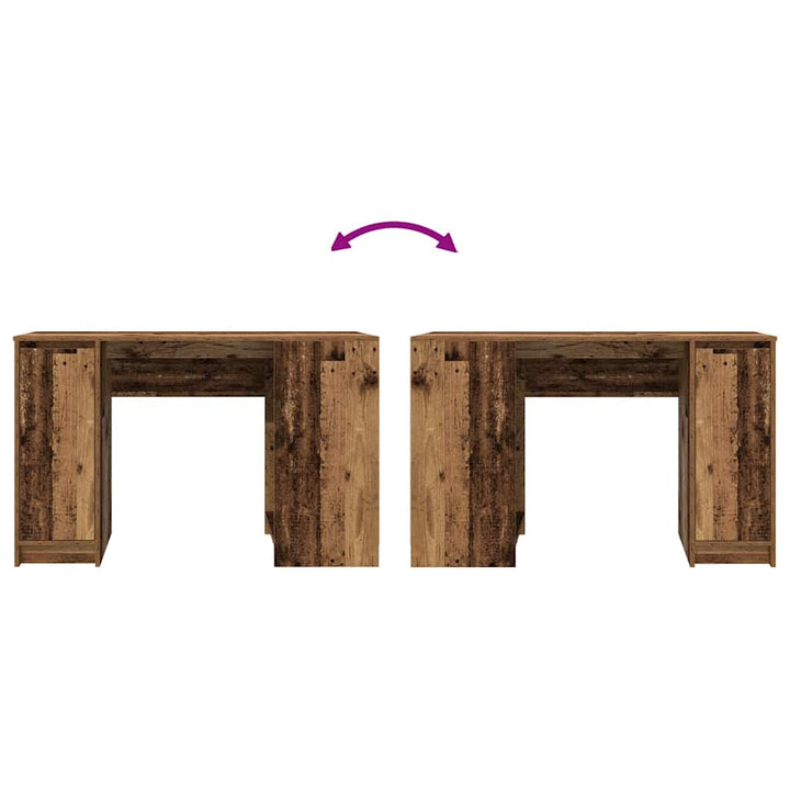 skrivebord 120x42x76 cm konstrueret træ antikt træ