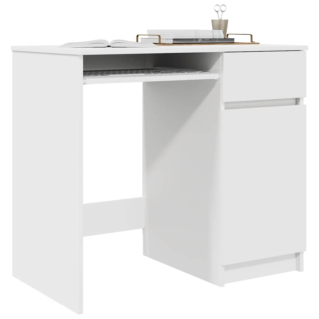 skrivebord 86x49x76 cm konstrueret træ hvid