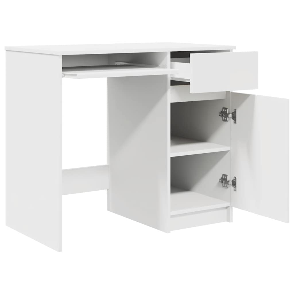 skrivebord 86x49x76 cm konstrueret træ hvid