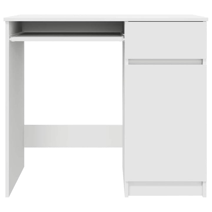 skrivebord 86x49x76 cm konstrueret træ hvid