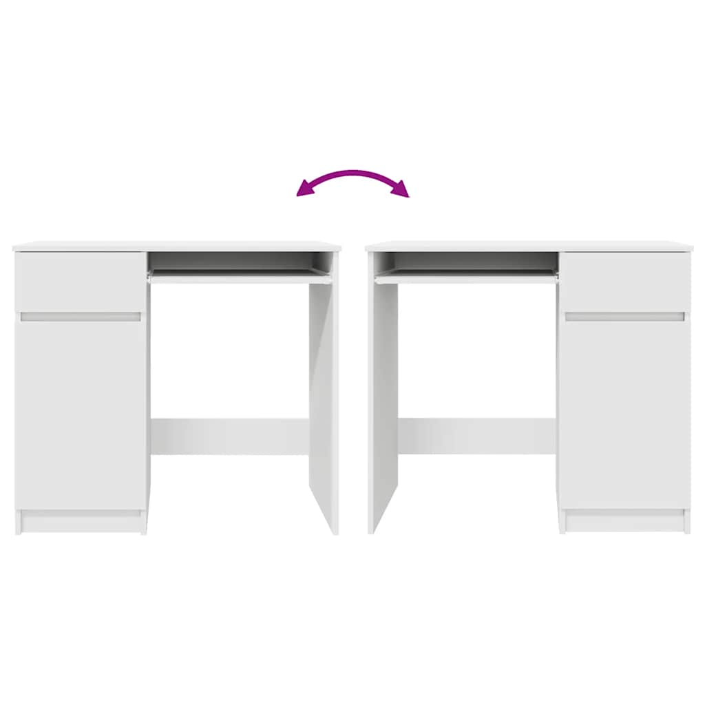 skrivebord 86x49x76 cm konstrueret træ hvid