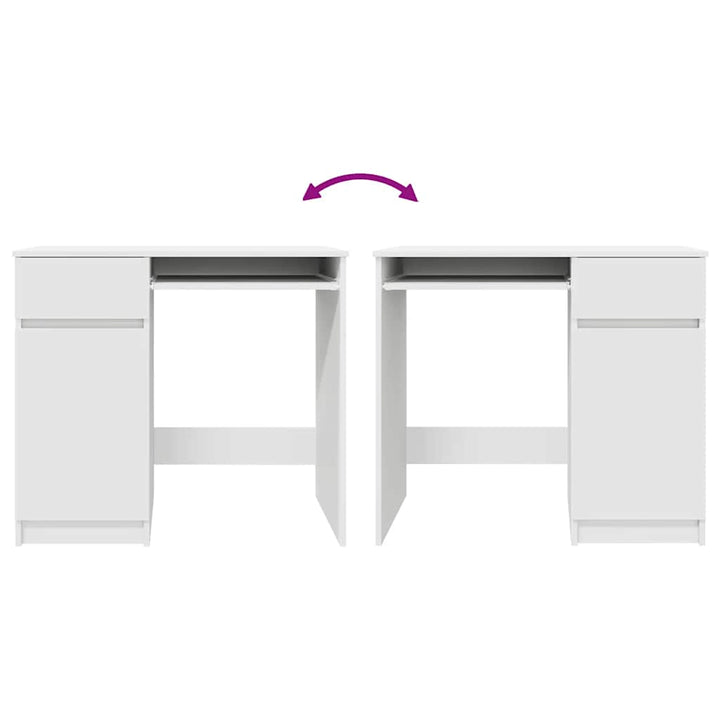 skrivebord 86x49x76 cm konstrueret træ hvid