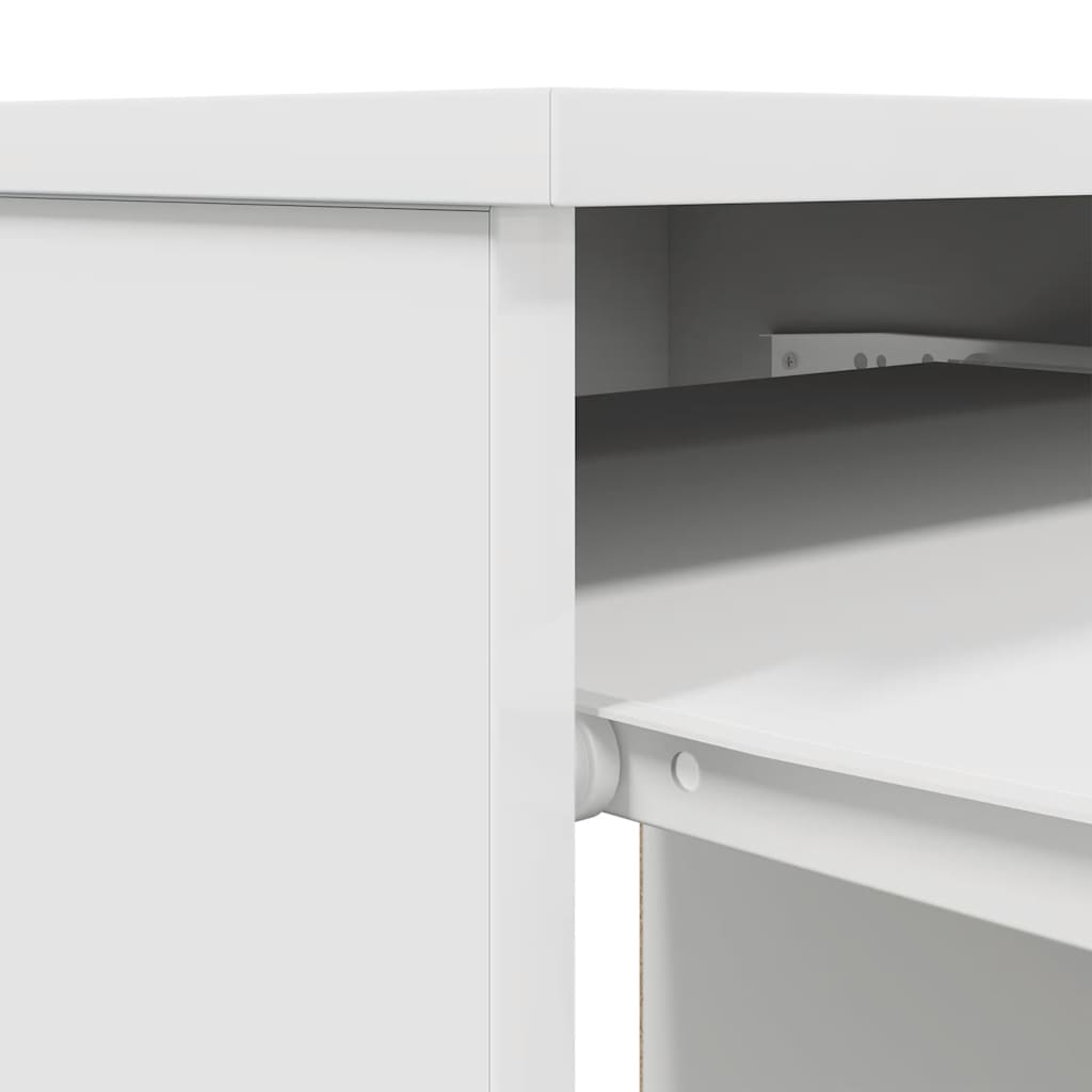 skrivebord 86x49x76 cm konstrueret træ hvid