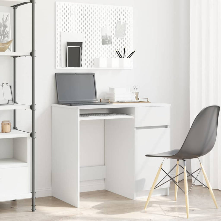 skrivebord 86x49x76 cm konstrueret træ hvid