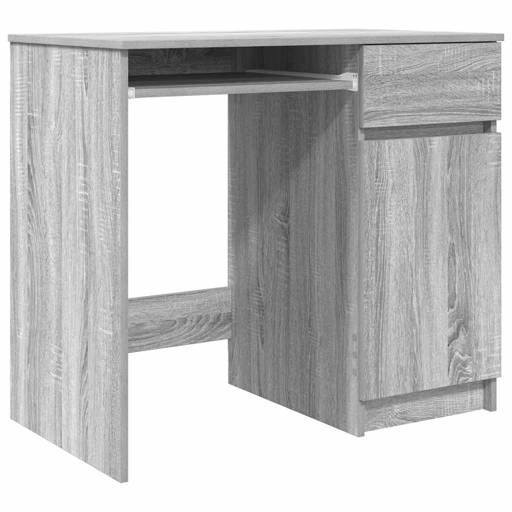 skrivebord 86x49x76 cm konstrueret træ grå sonoma-eg