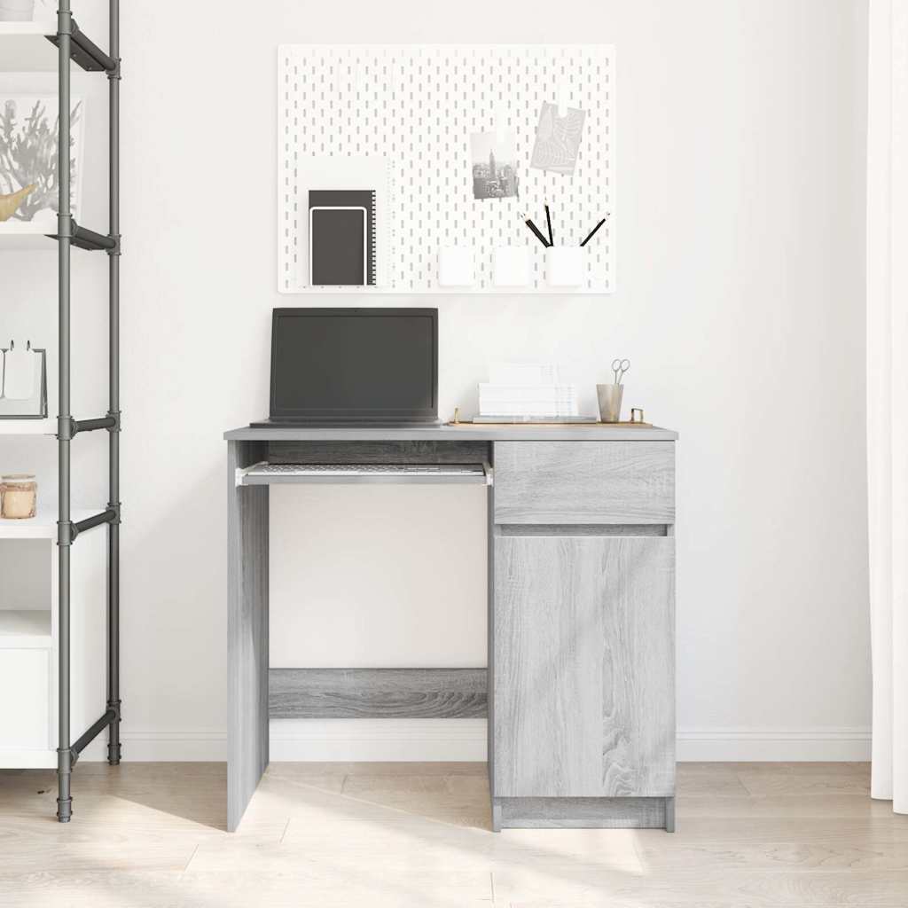 skrivebord 86x49x76 cm konstrueret træ grå sonoma-eg