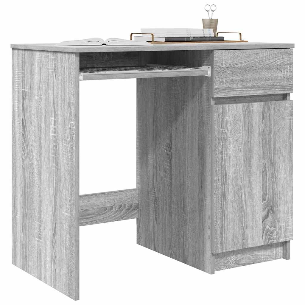 skrivebord 86x49x76 cm konstrueret træ grå sonoma-eg