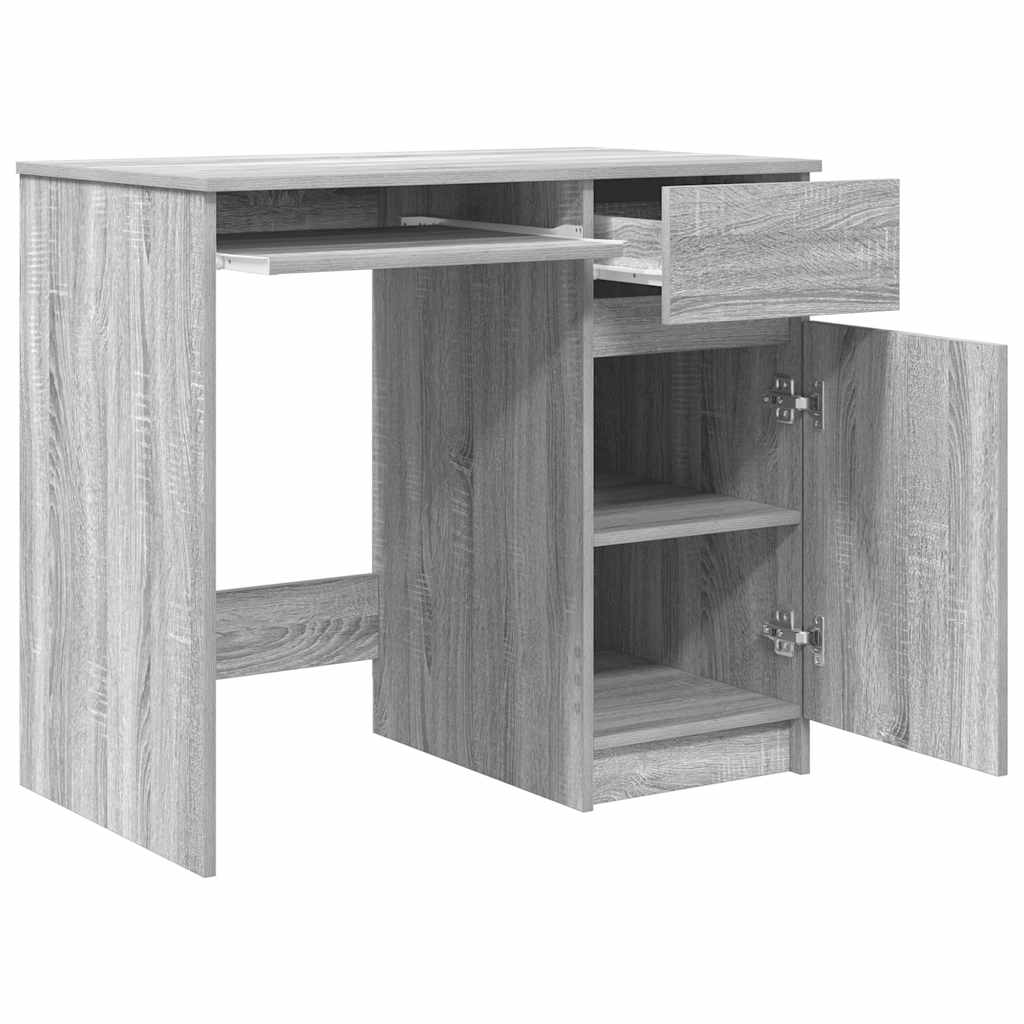 skrivebord 86x49x76 cm konstrueret træ grå sonoma-eg