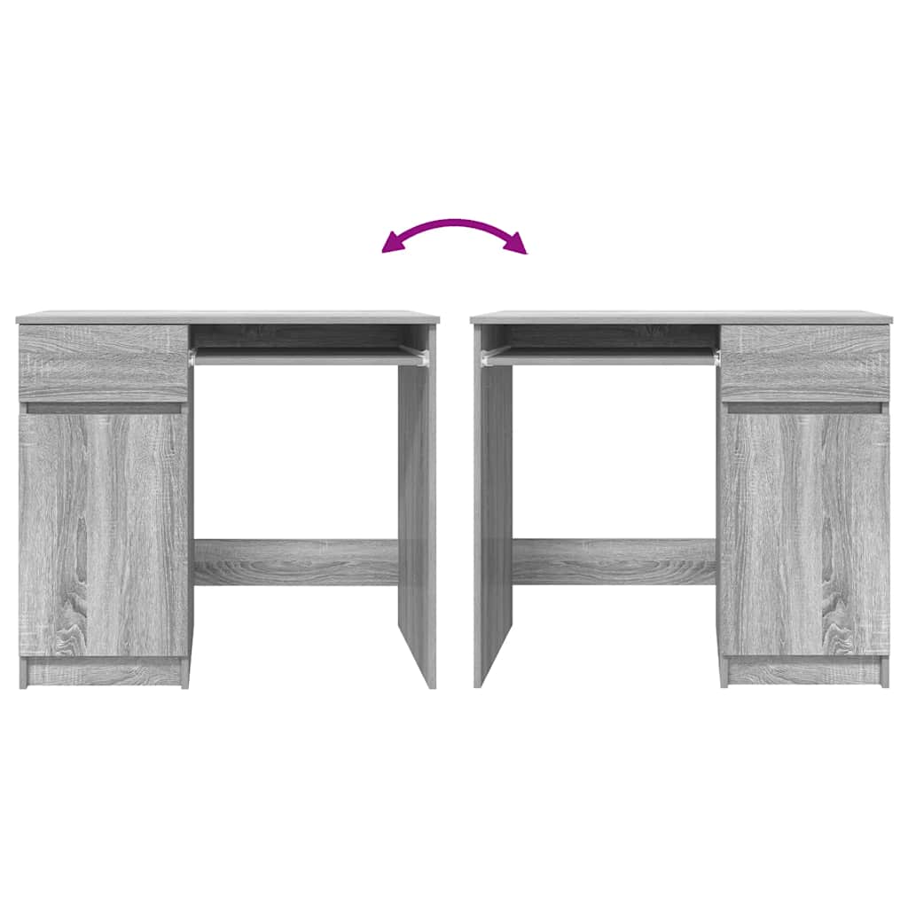 skrivebord 86x49x76 cm konstrueret træ grå sonoma-eg